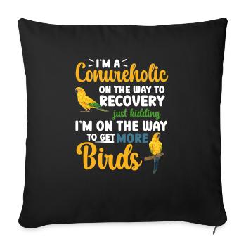 Parakeet Parrot Parakeet Bird - Sofa pillowcase 17,3'' x 17,3'' (45 x 45 cm) - black - Front