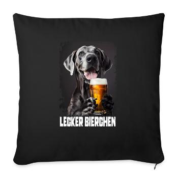 Délicieuse bière Dogue Allemand - Housse de coussin décorative 45 x 45 cm - noir - Devant