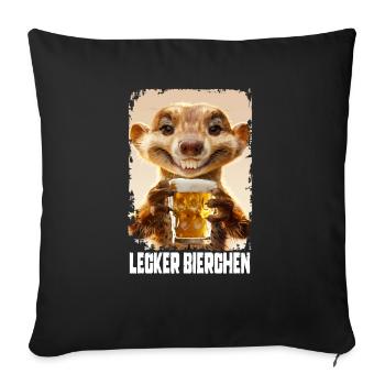 Délicieuse mangouste à la bière - Housse de coussin décorative 45 x 45 cm - noir - Devant