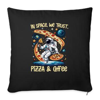 Pizza- und Café-Bereich - Sofakissenbezug 45 x 45 cm - Schwarz - Vorne