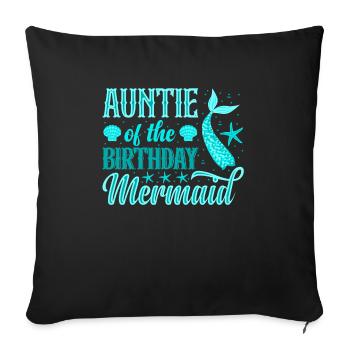 Tante Des Geburtstags-meerjungfrau-designs - Sofakissenbezug 45 x 45 cm - Schwarz - Vorne
