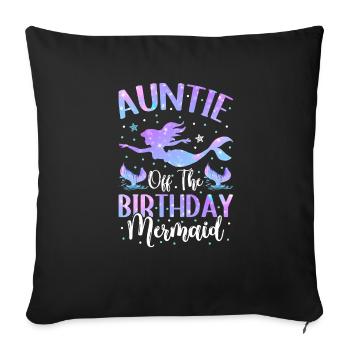 Tante Des Geburtstags-meerjungfrau-designs - Sofakissenbezug 45 x 45 cm - Schwarz - Vorne