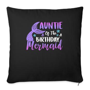 Aunt's Birthday Mermaid Design - Sofa pillowcase 17,3'' x 17,3'' (45 x 45 cm) - black - Front