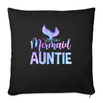 Tante Sirène Drôle Tante Femmes - Housse de coussin décorative 45 x 45 cm - noir - Devant