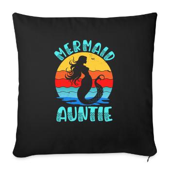 Tante Sirène Drôle Tante Femmes - Housse de coussin décorative 45 x 45 cm - noir - Devant