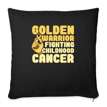 Childhood Cancer Awareness Chemo Fight Cancer - Sofa pillowcase 17,3'' x 17,3'' (45 x 45 cm) - black - Front