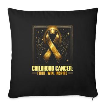 Childhood Cancer Awareness Chemo Fight Cancer - Sofa pillowcase 17,3'' x 17,3'' (45 x 45 cm) - black - Front