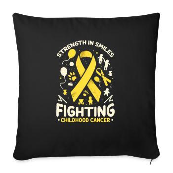Childhood Cancer Awareness Chemo Fight Cancer - Sofa pillowcase 17,3'' x 17,3'' (45 x 45 cm) - black - Front