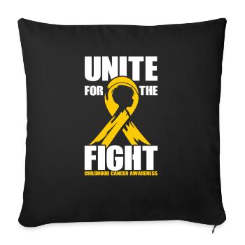 Childhood Cancer Awareness Chemo Fight Cancer - Sofa pillowcase 17,3'' x 17,3'' (45 x 45 cm) - black - Front