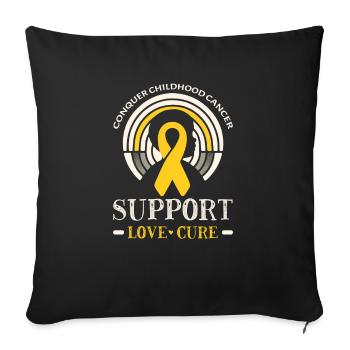 Childhood Cancer Awareness Chemo Fight Cancer - Sofa pillowcase 17,3'' x 17,3'' (45 x 45 cm) - black - Front
