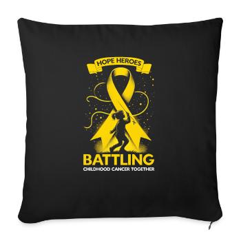 Childhood Cancer Awareness Chemo Fight Cancer - Sofa pillowcase 17,3'' x 17,3'' (45 x 45 cm) - black - Front