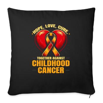 Childhood Cancer Awareness Chemo Fight Cancer - Sofa pillowcase 17,3'' x 17,3'' (45 x 45 cm) - black - Front