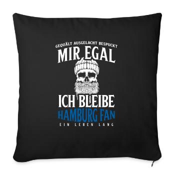 Hambourg Ville hanséatique Allemagne du Nord Bas-allemand - Housse de coussin décorative 45 x 45 cm - noir - Devant