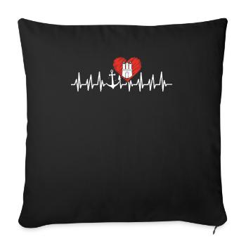 Hamburg Hansestadt Norddeutsch Plattdeutsch - Sofakissenbezug 45 x 45 cm - Schwarz - Vorne
