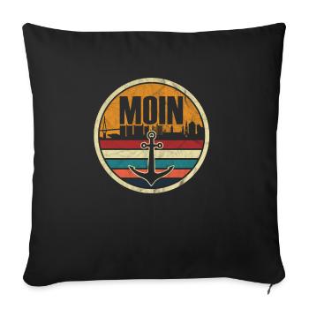 Hambourg Ville hanséatique Allemagne du Nord Bas-allemand - Housse de coussin décorative 45 x 45 cm - noir - Devant