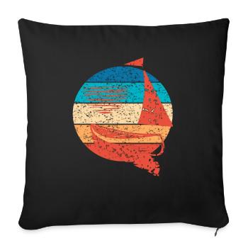 Sailboat vintage - Sofa pillowcase 17,3'' x 17,3'' (45 x 45 cm) - black - Front