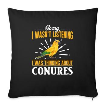 Parakeet Parrot Parakeet Bird - Sofa pillowcase 17,3'' x 17,3'' (45 x 45 cm) - black - Front