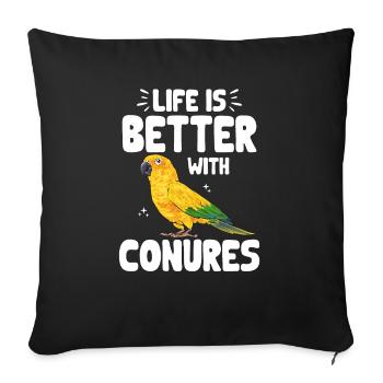 Parakeet Parrot Parakeet Bird - Sofa pillowcase 17,3'' x 17,3'' (45 x 45 cm) - black - Front