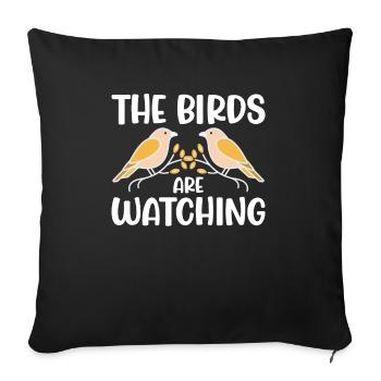 Ornithologue, ornithologue, passionné d’oiseaux - Housse de coussin décorative 45 x 45 cm - noir - Devant