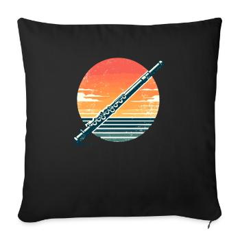 Flute Music Marching Band Orchestra Flutist - Sofa pillowcase 17,3'' x 17,3'' (45 x 45 cm) - black - Front