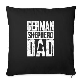 German Shepherd Dad Dog Owner Puppy Breeder - Sofakissenbezug 45 x 45 cm - Schwarz - Vorne