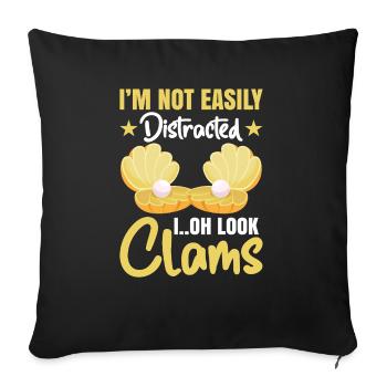 Discover the joy of shell digging with - Sofa pillowcase 17,3'' x 17,3'' (45 x 45 cm) - black - Front