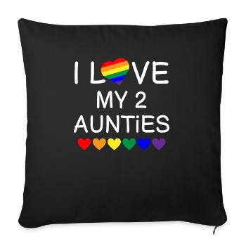 I Love My 2 Aunties Pride Baby Gay Aunt Toddler - Sofa pillowcase 17,3'' x 17,3'' (45 x 45 cm) - black - Front