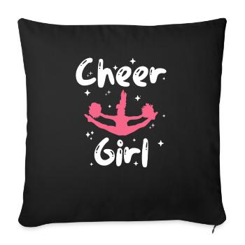 Conception de pom-pom girl amusante pour pom-pom girl - Housse de coussin décorative 45 x 45 cm - noir - Devant
