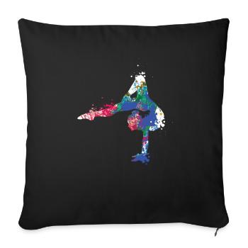 Turnen Gymnastik Turnerin Akrobatik - Sofakissenbezug 45 x 45 cm - Schwarz - Vorne