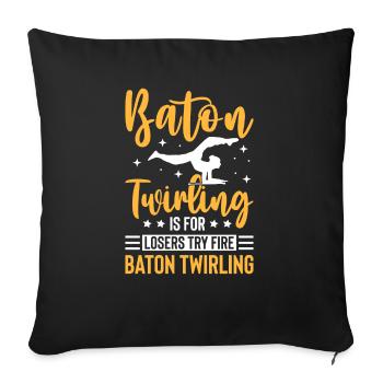 Baton Twirler Enthusiasts Embrace Spin - Sofa pillowcase 17,3'' x 17,3'' (45 x 45 cm) - black - Front