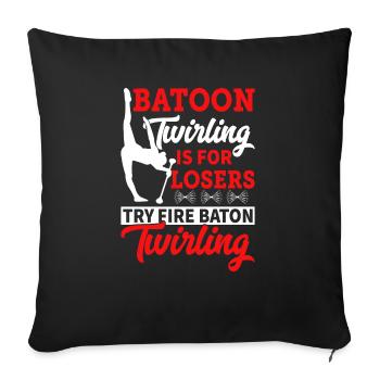 Rouler des matraques, c’est pour les perdants. - Housse de coussin décorative 45 x 45 cm - noir - Devant