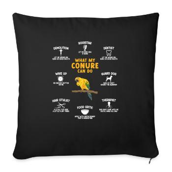 Parakeet Parrot Parakeet Bird - Sofa pillowcase 17,3'' x 17,3'' (45 x 45 cm) - black - Front