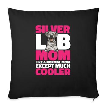 Silver Labrador Retriever Silver Lab - Housse de coussin décorative 45 x 45 cm - noir - Devant