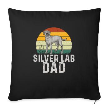 Silberner Labrador Retriever Silberner Lab - Sofakissenbezug 45 x 45 cm - Schwarz - Vorne