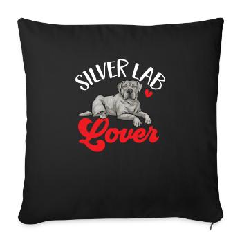 Silver Labrador Retriever Silver Lab - Housse de coussin décorative 45 x 45 cm - noir - Devant