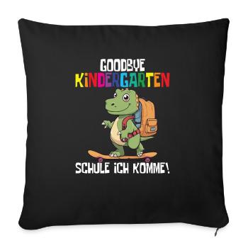School Enrollment Dino Back to School - Sofa pillowcase 17,3'' x 17,3'' (45 x 45 cm) - black - Front