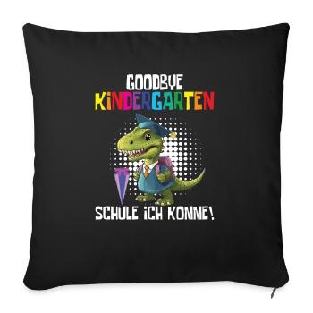 School Enrollment Dino Back to School - Sofa pillowcase 17,3'' x 17,3'' (45 x 45 cm) - black - Front