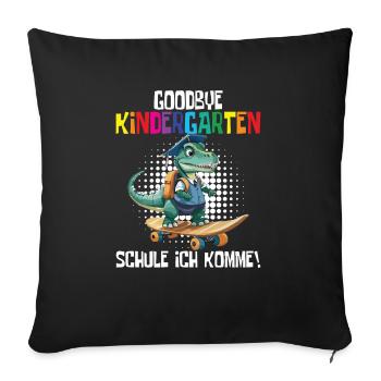 School Enrollment Dino Back to School - Sofa pillowcase 17,3'' x 17,3'' (45 x 45 cm) - black - Front