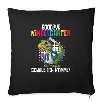School Enrollment Dino Back to School - Sofa pillowcase 17,3'' x 17,3'' (45 x 45 cm) - black - Front