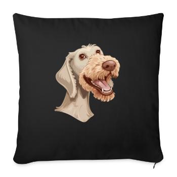Bedlington Terrier | Cartoon Artwork - Sofa pillowcase 17,3'' x 17,3'' (45 x 45 cm) - black - Front