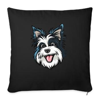 Biewer Terrier | Cartoon Artwork - Sofa pillowcase 17,3'' x 17,3'' (45 x 45 cm) - black - Front