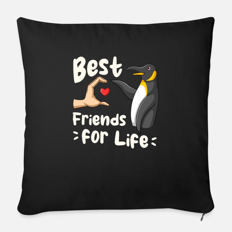 Pinguin-Liebhaber Freund Pinguine - Sofakissenbezug 45 x 45 cm - Schwarz