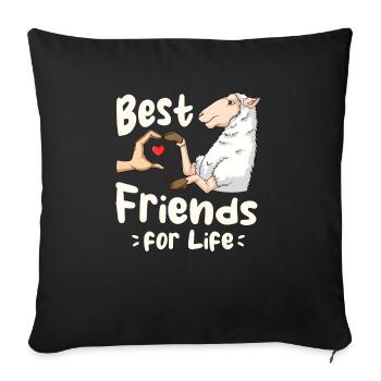 Sheep Lover Friend Lamb Lambs - Sofa pillowcase 17,3'' x 17,3'' (45 x 45 cm) - black - Front