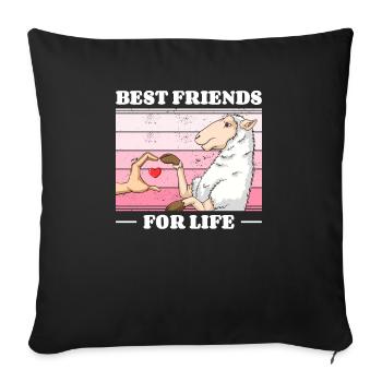 Sheep Lover Friend Lamb Lambs - Sofa pillowcase 17,3'' x 17,3'' (45 x 45 cm) - black - Front