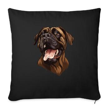 Broholmer | Danish Mastiff | Cartoon Artwork - Sofakissenbezug 45 x 45 cm - Schwarz - Vorne