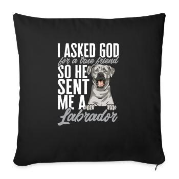 Silver Labrador Retriever Silver Lab - Housse de coussin décorative 45 x 45 cm - noir - Devant