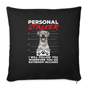 Silver Labrador Retriever Silver Lab - Sofa pillowcase 17,3'' x 17,3'' (45 x 45 cm) - black - Front