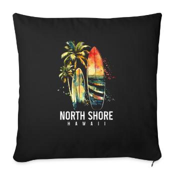 Surfer Hawaii Gift Vintage Surfing - Sofa pillowcase 17,3'' x 17,3'' (45 x 45 cm) - black - Front