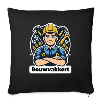 Construction worker - Sofa pillowcase 17,3'' x 17,3'' (45 x 45 cm) - black - Front