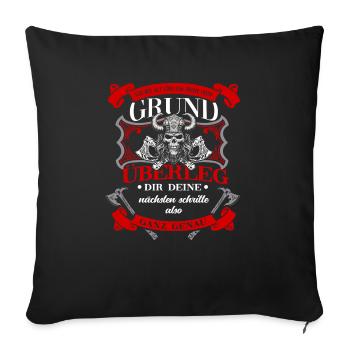 Wikinger Tshirt Viking Valhalla Walhalla Gott Odin - Sofakissenbezug 45 x 45 cm - Schwarz - Vorne